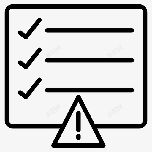 错误检查表项目任务列表图标svg_新图网 https://ixintu.com 任务 列表 图标 方向 检查表 线图 警告 错误 项目
