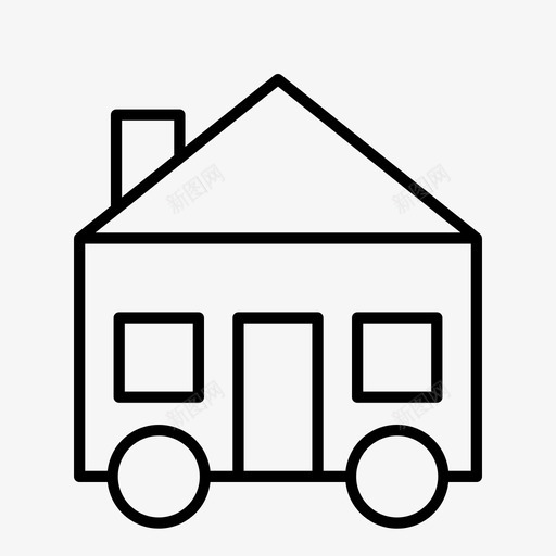 房车住宅小房子图标svg_新图网 https://ixintu.com 住宅 小建筑 小房子 房屋和建筑 房车 旅游
