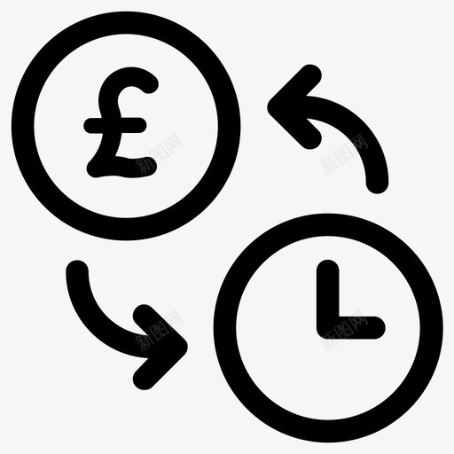 收入金钱薪水图标svg_新图网 https://ixintu.com 工资 收入 时间 薪水 金钱