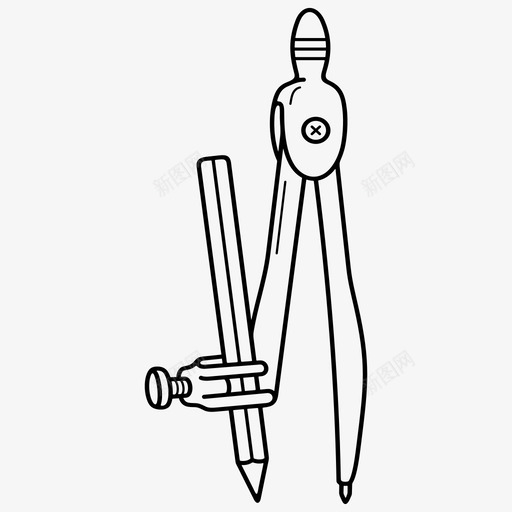 铅笔罗盘圆绘图工具图标svg_新图网 https://ixintu.com 工具 木制 绘图 罗盘 金属 铅笔