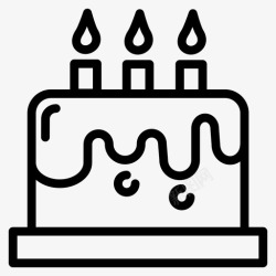 点蜡烛的小蛋糕生日蛋糕周年纪念蜡烛图标高清图片