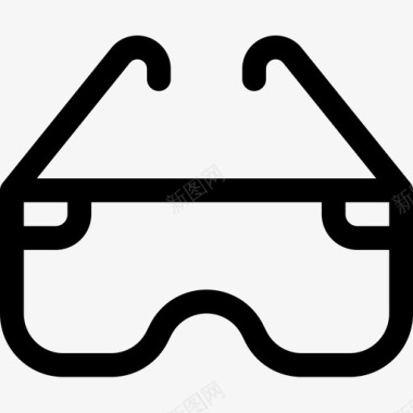 安全眼镜化学29线性图标图标