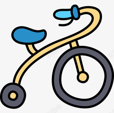 自行车儿童玩具14彩色图标图标