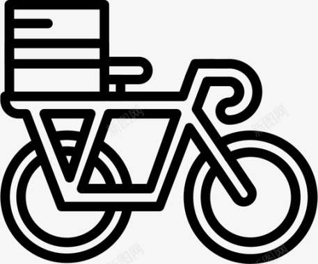 自行车送货邮件运输图标图标