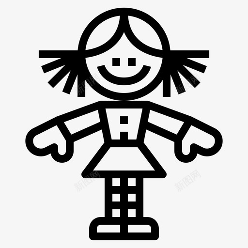娃娃童年女孩图标svg_新图网 https://ixintu.com 女孩 娃娃 工艺品 玩具 童年