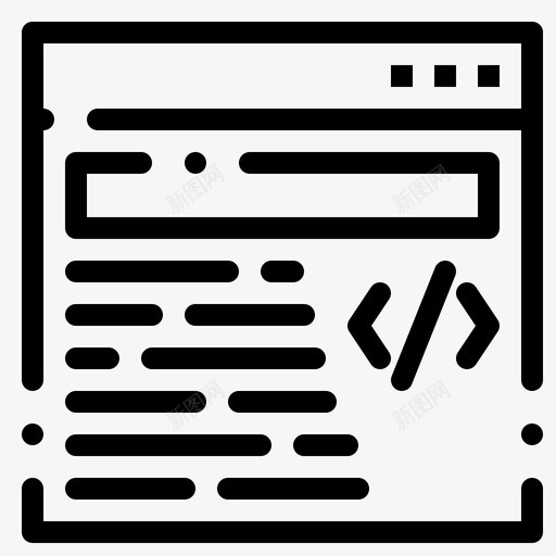 网页代码图标svg_新图网 https://ixintu.com 代码 文本 网页 虚线 设计