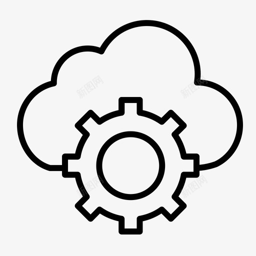 云云计算云设置图标svg_新图网 https://ixintu.com 云计算 规则 设置 轮廓