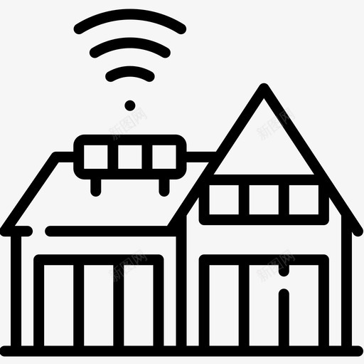 智能住宅互联网技术19线性图标svg_新图网 https://ixintu.com 互联网 住宅 技术 智能 线性
