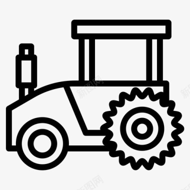 拖拉机农业和农民2直线型图标图标