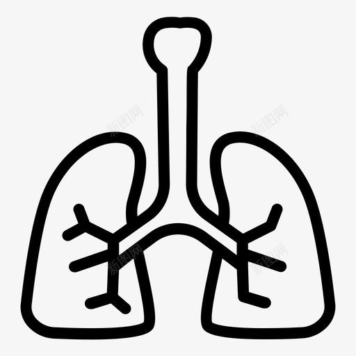 肺解剖学生物学图标svg_新图网 https://ixintu.com 保健 医学 生物学 解剖学