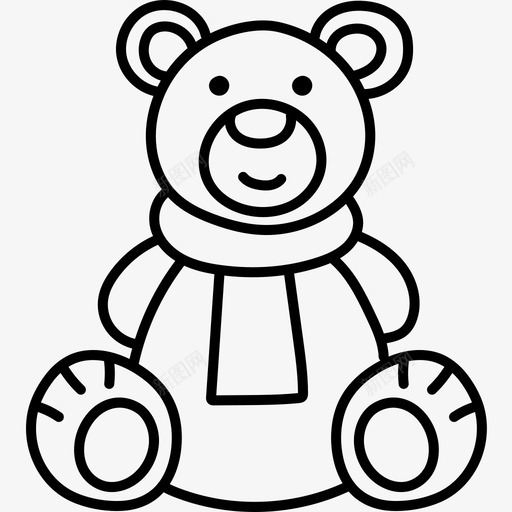 泰迪熊儿童玩具13黑色图标svg_新图网 https://ixintu.com 儿童玩具 泰迪 黑色