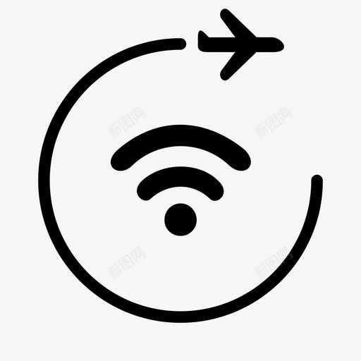 航班wifi机场互联网图标svg_新图网 https://ixintu.com 互联网 旅行 机场 航班wifi 飞机