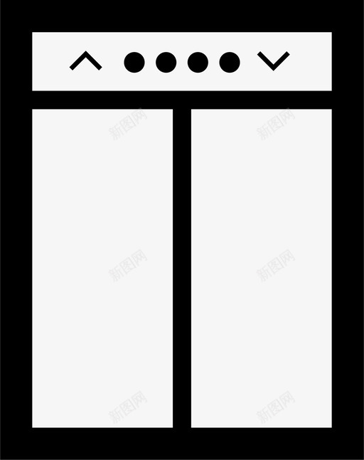 电梯门下图标svg_新图网 https://ixintu.com 上 下 层 电梯 门 高