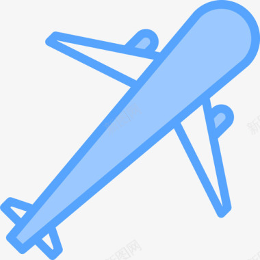 飞机旅行190蓝色图标图标