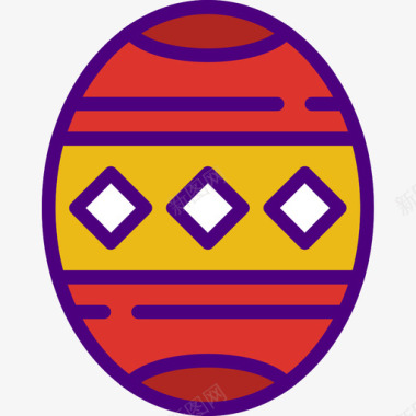 复活节彩蛋假期42线形颜色图标图标