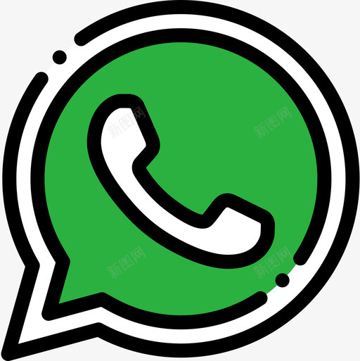 Whatsapp社交媒体84线性颜色图标svg_新图网 https://ixintu.com Whatsapp 社交媒体84 线性颜色