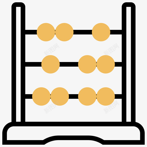 算盘教育208黄影图标svg_新图网 https://ixintu.com 算盘教育208黄影