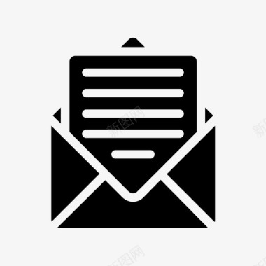 打开邮件信封收件箱图标图标