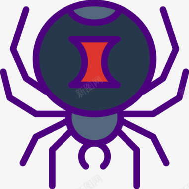 蜘蛛假日42线性颜色图标图标