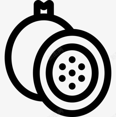 石榴圣诞食品饮料5线性图标图标