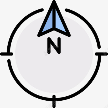 罗盘北极14线性颜色图标图标