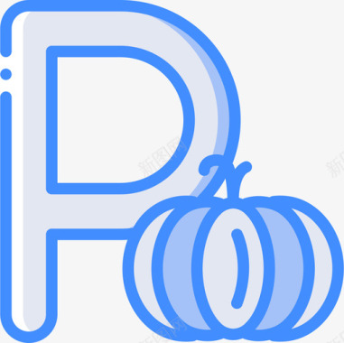字母P语音4蓝色图标图标