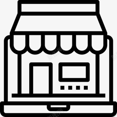 网上商店商业概念9线性图标图标