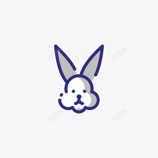 兔子动物头7线形颜色图标svg_新图网 https://ixintu.com 兔子 动物 线形 颜色