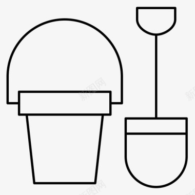 水桶水铲图标图标