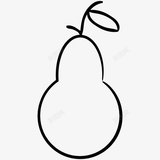 梨食物手绘图标svg_新图网 https://ixintu.com 梨 食物手绘图标