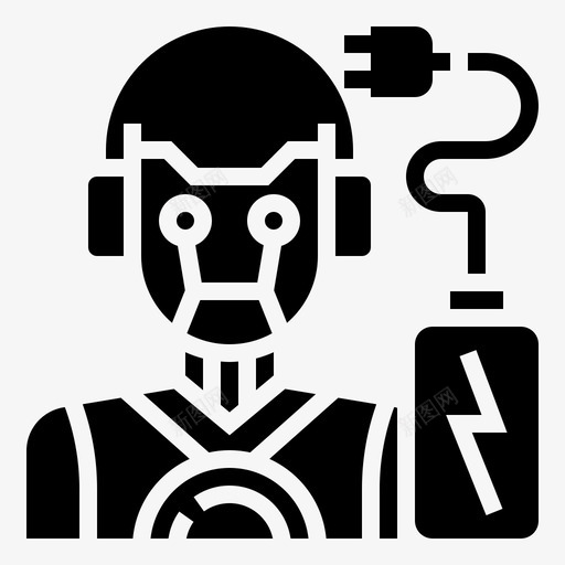 充电器android电池图标svg_新图网 https://ixintu.com android 人工智能 充电器 字形 机器人 电池