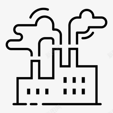工厂空气污染气候变化图标图标