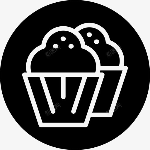 纸杯蛋糕食物甜食图标svg_新图网 https://ixintu.com 甜食 纸杯蛋糕 食品徽章 食物
