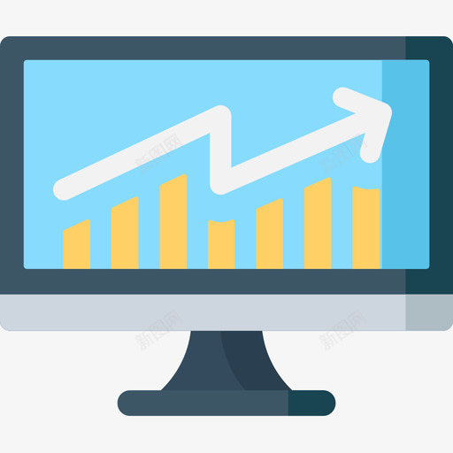 条形图市场增长14持平图标svg_新图网 https://ixintu.com 市场增长14 持平 条形图