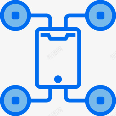 智能手机datamanager6蓝色图标图标