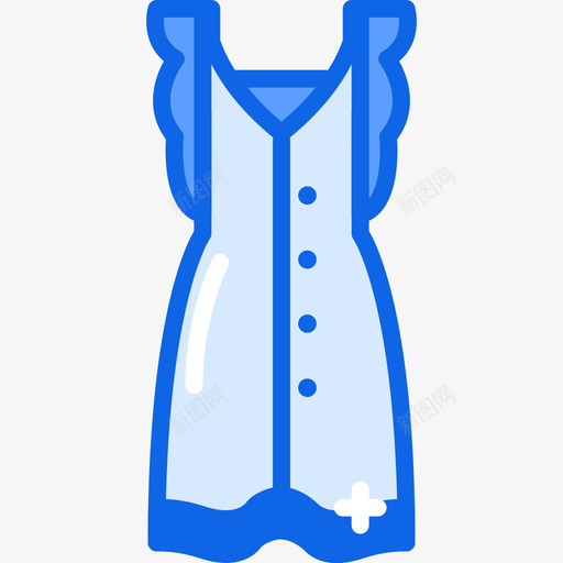 连衣裙时尚5蓝色图标svg_新图网 https://ixintu.com 时尚5 蓝色 连衣裙
