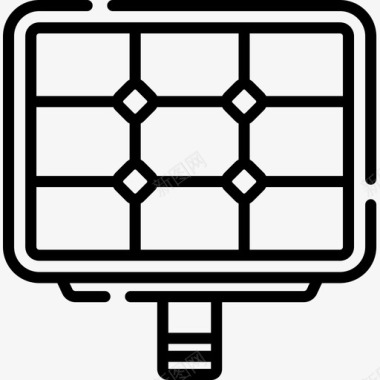 太阳能电池板未来世界2线性图标图标