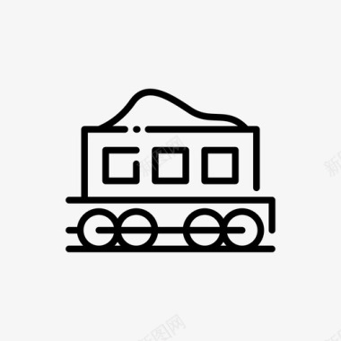 矿山火车和铁路直线图标图标