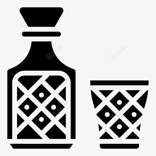 瓶子饮料玻璃杯图标svg_新图网 https://ixintu.com 水 玻璃杯 瓶子 葡萄酒装饰图案 饮料