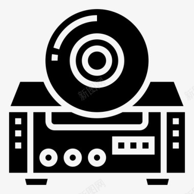 Cd播放器音乐和多媒体7字形图标图标
