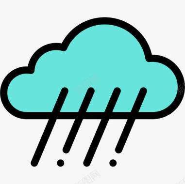 雨天气213线性颜色图标图标