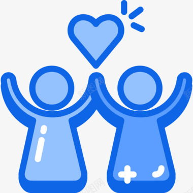 幸福慈善47蓝色图标图标