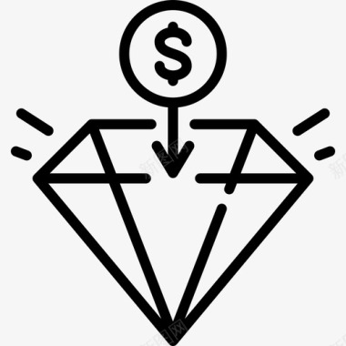 钻石投资39直线型图标图标