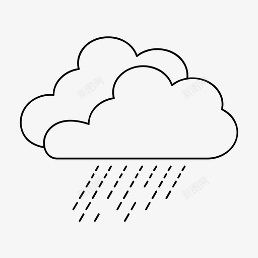 下雨云预报图标svg_新图网 https://ixintu.com 下雨 天气 雨云 预报