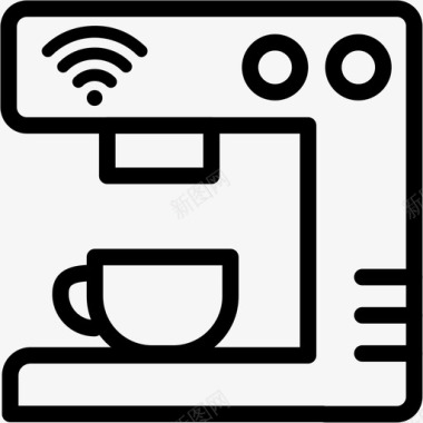 智能咖啡机数字物联网图标图标