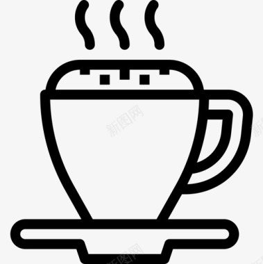 咖啡杯饮料10线性图标图标