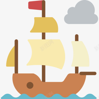 海盗船海盗生活3扁平图标图标