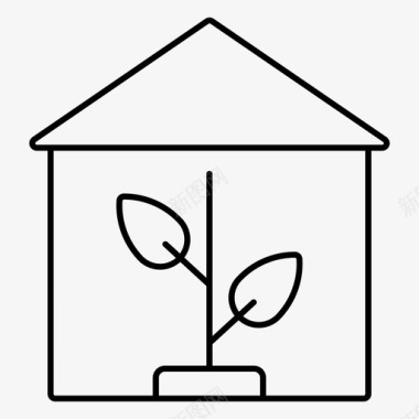 温室农业房屋建筑图标图标