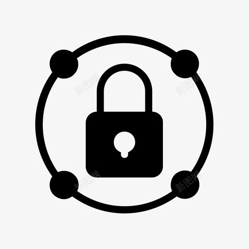 锁连接私有安全图标svg_新图网 https://ixintu.com 48像素 共享 字形 安全 数字 私有 营销 连接