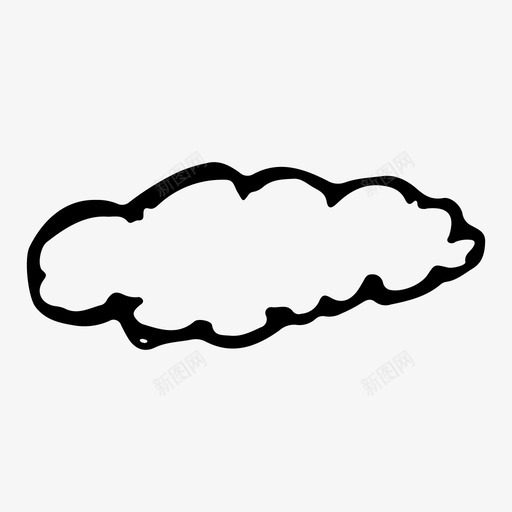 云涂鸦素描图标svg_新图网 https://ixintu.com 云 天气 天空 涂鸦 素描